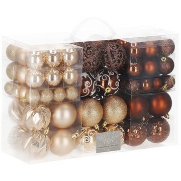 НАБОР РОЖДЕСТВЕНСКИХ ШАРОВ XXL 101 шт. УЗОРЫ УКРАШЕНИЯ РОЖДЕСТВЕНСКОЙ ЕЛКИ ШАРЫ КУЛОНЫ