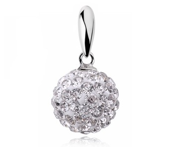 ZAWIESZKA BIAŁA KULKA SWAROVSKI DISCO CRISTAL 10MM