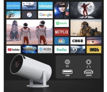 ПРОЕКТОР 2024 ANDROID TV WIFI FULL HD ПОРТАТИВНЫЙ УМНЫЙ ВРАЩАЮЩИЙСЯ ДИНАМИК