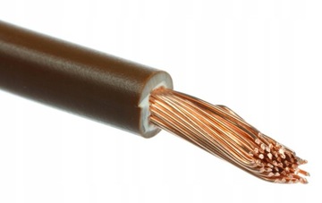 Przewód kabel jednożyłowy LGY 6 mm2 linka Brązowy