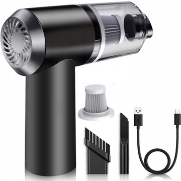 Беспроводной автомобильный пылесос для домашних автомобилей, ручной вентилятор, 2 насадки