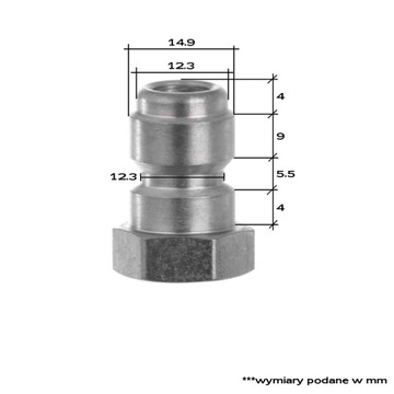 Быстроразъемный разъем, заглушка с резьбой 3/8 для шайбы INOX