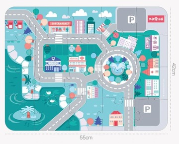 НАБОР ЦВЕТНЫХ ДЕРЕВЯННЫХ БЛОКОВ «ГОРОД» 115 шт.