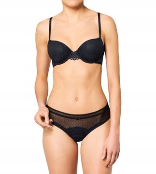 Koronkowe MAJTKI DAMSKIE Triumph Figi Czarne Darling Spotlight Brazilian 40