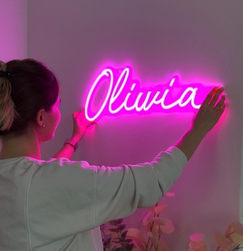 Neon LED z imieniem, dowolne imię 50cm, LED, 230V, zintegrowane źródło LED