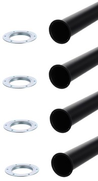 NOGA MEBLOWA DO STOŁU H710 CZARNY MAT RIEX 4 SZT.