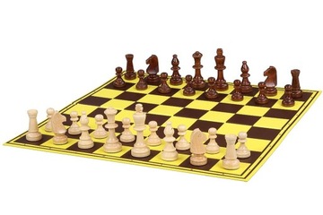Profesjonalny turniejowy zestaw szachowy (figury drewniane + szachownica)
