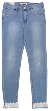 SPODNIE JEANSY Z PRZETARCIAMI SKINNY KISS PINK r38