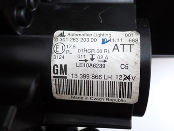 ФОНАРЬ ПЕРЕДНЕГО КАПОТА В КОМПЛЕКТЕ БАМПЕР ЕВРОПА OPEL ZAFIRA III C 2.0D 12R