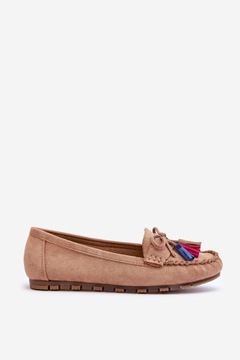 Замшевые лоферы с бантом и бахромой C.BEIGE 39