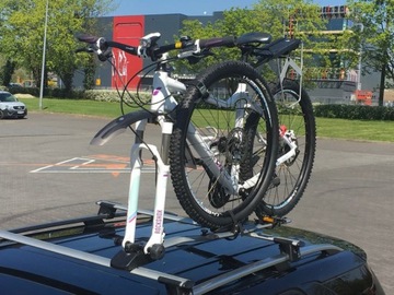 2x ДЕРЖАТЕЛЬ ДЛЯ ВЕЛОСИПЕДОВ БАГАЖНИК НА КРЫШУ ВЕЛОСИПЕД ДЛЯ ВИЛКИ MARATHON BASIC + РЕМНИ