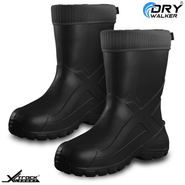 Легкие короткие резиновые сапоги черного цвета из пены ЭВА - Dry Walker Xtrack Short