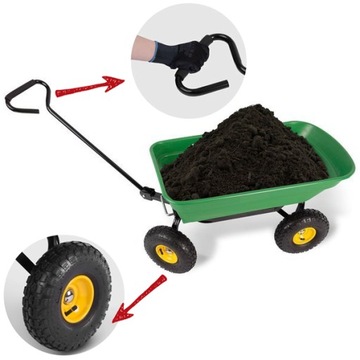 Садовая транспортная тележка тачка самосвальный прицеп 3в1 200кг