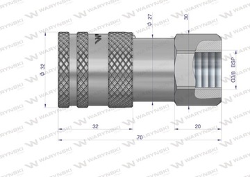 Szybkozłącze hydrauliczne suchoodcinające gniazdo G3/8
