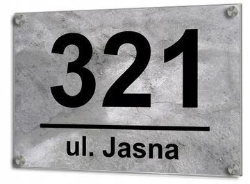 DUŻA TABLICZKA ADRESOWA Numer Domu 40x30 DYSTANSE