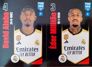 PANINI naklejki FIFA 365 2024 NAKLEJKA 170 a b REAL ALABA MILITAO