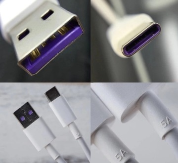 Кабель для быстрой зарядки и передачи данных 5А 2 м тип USB - C белый