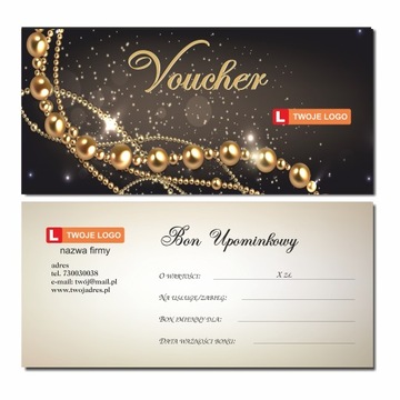 personalizowany VOUCHER karta bon 1szt GRAWER
