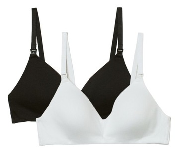 H&M MAMA NURSING PADDED 2 PAK BIUSTONOSZE STANIKI DO KARMIENIA 80B
