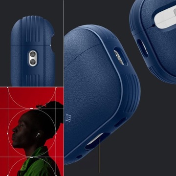 Etui Spigen do AirPods Pro 2/1, solidne matowe dopasowane z karabińczykiem