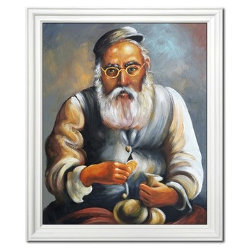 PORTRET ŻYDA Z PIENIĄŻKIEM ŻYD NA SZCZĘŚCIE OBRAZ