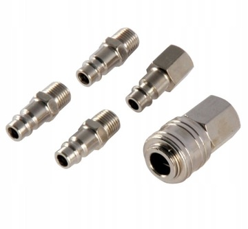 Набор пневматических быстроразъёмных соединителей из 5 предметов. ГЕКО G01580