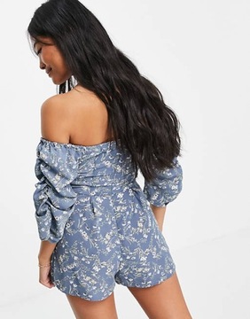 MISSGUIDED PETITE NIEBIESKI KOMBINEZON WZÓR (32)