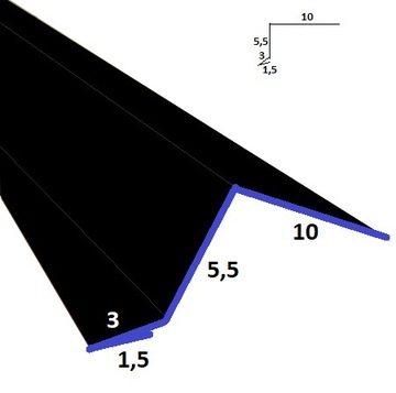 Обработка балкона 3 ral 9005 MATT BLACK, длина 1,95 м