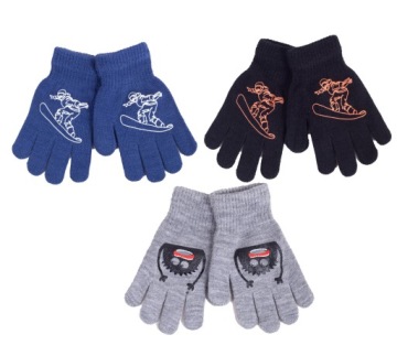 3 x Rękawiczki 5-palcowe akrylowe 14 cm 110 116