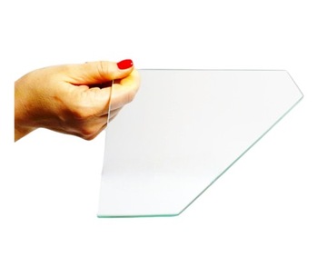 Półka szklana łazienkowa narożna ścięta przezroczysta szkło 3mm float 18x18