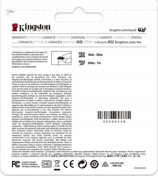Карта microSDHC KINGSTON Canvas Select Plus 64 ГБ
