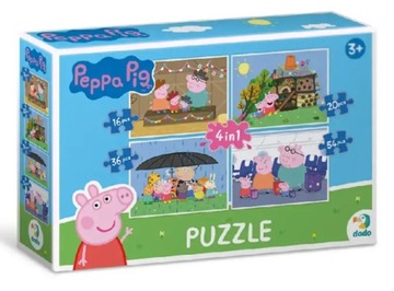 Puzzle Edukacyjne Świnka Peppa 4 w 1 DoDo