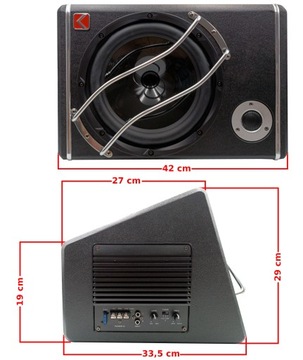 АКТИВНЫЙ САБВУФЕР 880 ВТ КОРОБКА НИЗКОЛАМПОВЫЙ ДИНАМИК 25 СМ УСИЛИТЕЛЬ + КАБЕЛИ