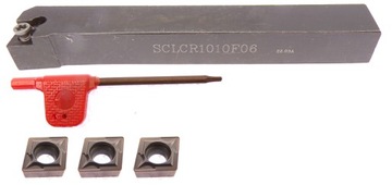 НОЖ ПОВОРОТНЫЙ 10x10мм SCLCR 1010 F06 НОЖ СКЛАДНОЙ 10мм +3 ВСТАВКИ CCMT 060204