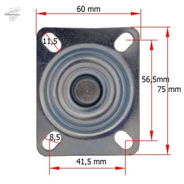 НАБОР ИЗ 4 ШТ. Полочная тележка WHEELS fi 75 2STGU75
