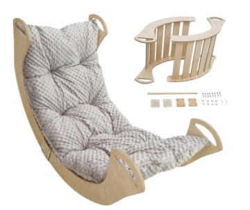 Houpačka s polštářkem Montessori šedá pro dítě 113 cm/velikost XL Pl