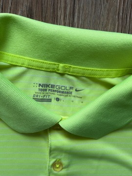 NIKE GOLF TOUR PERFORMANCE MĘSKA KOSZULKA POLO KRÓTKI RĘKAW R. L ŻÓŁTY NEON