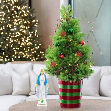 ФИГУРКА БОЖИЕЙ МАТЕРИ СО СВЕТОДИОДНОЙ ПОДСВЕТКОЙ 15 см