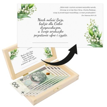 Pamiątka Chrztu Świętego Prezent na Chrzest Pudełko na Pieniądze