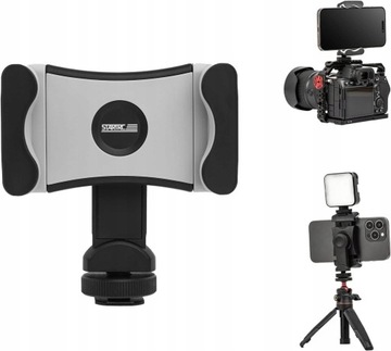 360° UNIVERSAL PHONE MOUNT HOLDER FOR CAMERA ADAPTER WITH 2 COLD SHOE MOUNT