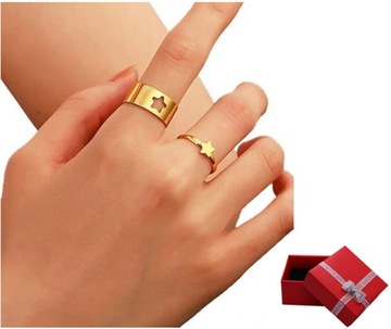 PIERŚCIONEK GWIAZDA BFF 2 SZT PUDEŁKO STAR GIFT