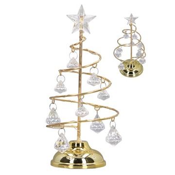 ЗОЛОТАЯ ХРУСТАЛЬНАЯ РОЖДЕСТВЕНСКАЯ ЕЛКА, УКРАШЕНИЕ СВЕТОДИОДНОЙ ЛАМПЫ