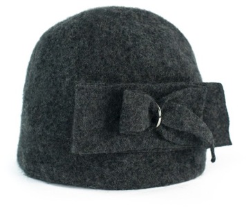 Szaleo elegancki KAPELUSIK kokarda WEŁNA cz14337-8