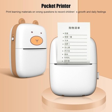 Мини-принтер, портативный карманный принтер Принтер с милыми плюшевыми мишками