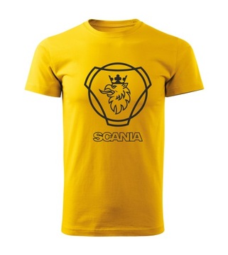 Koszulka T-shirt męska D277 SCANIA CIĘŻARÓWKI TIR żółta rozm XXL