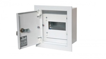 Rozdzielnia metalowa modułowa podtynkowa 1x6 modułów zamek Ral 9003 A-RW0