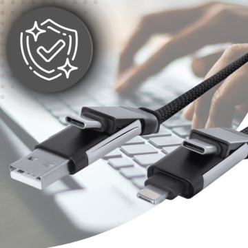 Кабель USB C MicroUSB USB LIGHTNING Адаптер для iPhone короткий 6 в 1