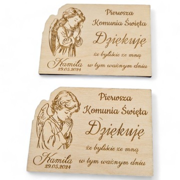 MAGNES na lodówkę jako Podziękowanie na Komunię / grawer KOM4
