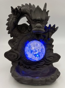 Ceramiczny kominek zapachowy Backflow, ceramika, Świecący smok, 17 cm