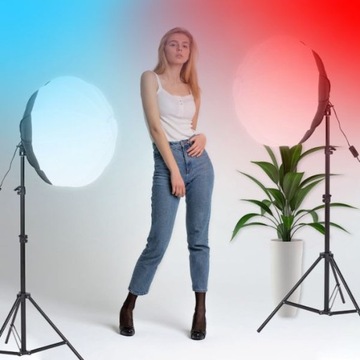 Светодиодная лампа RGBW 150 Вт SOFTBOX для фотостудии + штатив 250 см